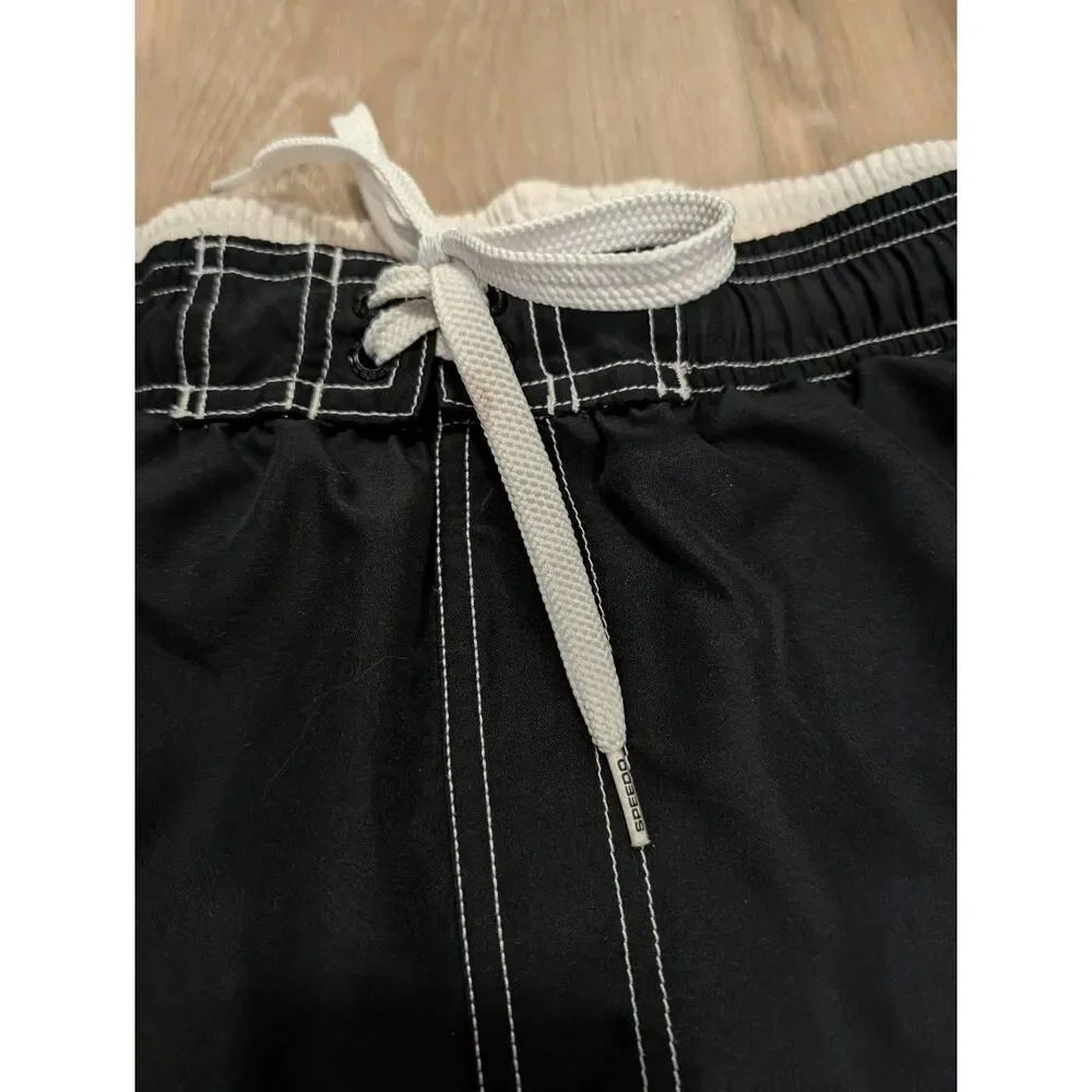 Speedo Men's Marina Volley Swim Trunk Black Cargo Pockets Sz XXL EUC